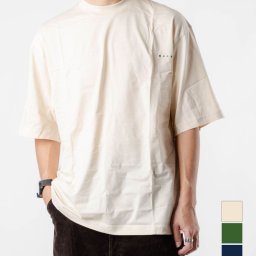マルニ MARNI HUMU0223EX UTCZ68 Tシャツ メンズ トップス 半袖 カットソー ロゴT クルーネック カジュアル シンプル コットン 綿 プレゼント ギフト ネイビー グリーン アイボリー 44 46 48 50