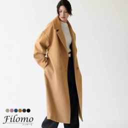 チェスター コート 春 レディース チェスターコート ロングコート 入学式 入園式 卒入学 ロング丈 アウター 冬 Filomo カシミヤ ブレンド ウール モカ ブラウン キャメル ブラウン ブラック 黒 卒業式 卒園式 6F (08000228r)