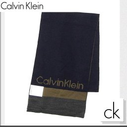 カルバンクライン マフラー メンズ ブランド Calvin Klein 77151 アクリルマフラー ストール ネイビー/チャコールブラウン