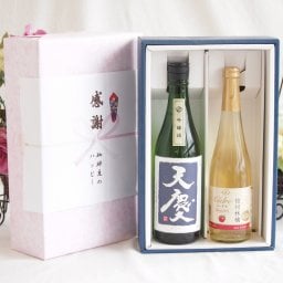 感謝の贈り物ボックス 米の旨味とふくよかな日本酒と国産ワインセット(信州りんごシードルワインやや甘口(長野県)500ml早川酒造部 天慶吟醸酒(三重県)720ml