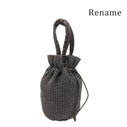 【クリックポスト/時間指定不可】【Rename】rhc23036 ヌビ ミニ巾着バッグ ハンドバッグ 鞄 かばん コンパクト 軽量 レディース プレゼント ギフト グレー