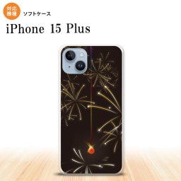 iPhone15 plus iPhone15 plus スマホケース 背面ケースソフトケース 花火 線香花火 黒 2023年 9月発売 nk-i15pl-tp321