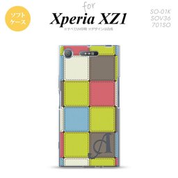 【SO01K】【スマホケース/スマホカバー】【エクスペリア XZ1】SO01K スマホケース Xperia XZ1 ケース エクスペリア XZ1 イニシャル パッチワーク風 ミックスG nk-so01k-tp1677ini【メール便送料無料】