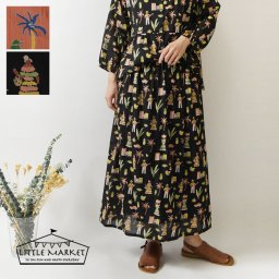 【LITTLE MARKET リトルマーケット】コットン キューバ ライフ スカート (s4719-620-01)インド綿 レディース 春 夏 ゆったり 綿 フレア Aライン ナチュラル 服 新作 おしゃれ コーディネート ナチュランド 人気 30代 40代 50代 60代 母の日 クリスマス ギフト プレゼント