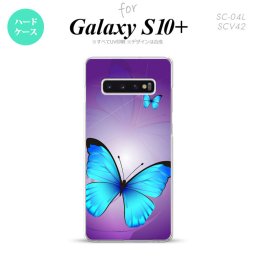 SC-04L SCV42 Galaxy S10+ スマホケース ハードケース バタフライ 蝶 B 紫 メンズ レディース nk-s10p-213