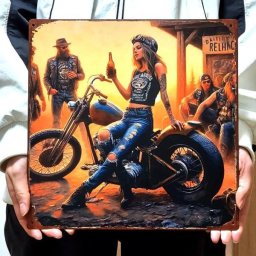 ブリキ看板 バイク アンティーク メタルプレート かっこいい Girls Bike セクシー バイク アメリカン 雑貨 インテリア おしゃれ カフェ 壁飾り バー 店舗 ヴィンテージ 壁掛け ギフト プレゼント