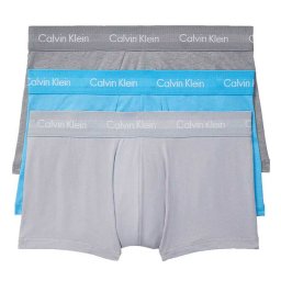 カルバンクライン Calvin Klein(CK) 肌着 ボクサーパンツ ローライズ 前閉じ コットン 綿 ストレッチ 3枚セット 3枚組 男性用 下着 NB2614 942 メンズ ヘザー+ブルー+ストームクラウド