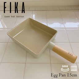 FIKA 卵焼き フライパン 15cm セラミック 卵焼き器 卵焼きパン エッグパン 木製ハンドル IH ガス コンロ 対応 韓国ブランド しゃれ 可愛い モダン 綺麗 北欧 デザイン ベージュ ホワイト 白 人気 ウッド シンプル ギフト 調理器具 結婚祝い 新築祝い 名入れ 母の日