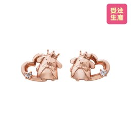 【受注生産品】【送料無料】 ポムポムプリン 30周年 ピアス 2個/両耳用 サンリオキャラクターズ シルバー925 キュービックジルコニア ハート 王冠 ピンク ブランド おしゃれ かわいい アクセサリー 10代 20代 30代 40代 50代 母の日 レディース 女性 誕生日 記念日 プレゼント ギフト お祝い white clover ホワイトクローバー