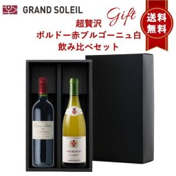 【ギフト セット】 【 送料無料】  超贅沢 ボルドー 赤 ブルゴーニュ 白 飲み比べ 2本 セットワインギフト ワイン ギフト ボルドー ポイヤック カベルネソーヴィニヨン メルロ ムルソー シャルドネ