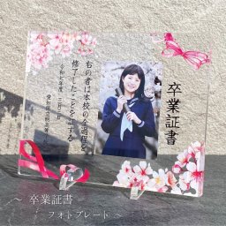 卒業証書【サクラの花びら】卒業 卒業式 卒業生 卒業アルバム 記念 卒業記念品 卒業祝い お祝い フォトフレーム 写真立て 学校 小学校 中学校 高校 高等学校 生徒 思い出