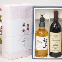 父の日贈り物 感謝の贈り物ボックス 国産ウィスキー 知多と国産ワインセット(グランシャンモリ アッサンブラージュ 赤ワイン 重口(山梨県)750ml知多シングルモルト700ml