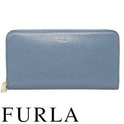 FURLA フルラ ラウンドファスナー 長財布 BABYLON PCX7UNO B30000 0245S レディース レザー ブルー 新品 無料ラッピング可
