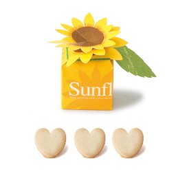 プチギフト 退職 お菓子 ハート クッキー ひまわりボックス 1個  結婚式 ウェディング イベント ハートクッキー おしゃれ 子供 引越し お礼 かわいい お返し 義理チョコ ばらまき 職場 友達 パーティー oa1563