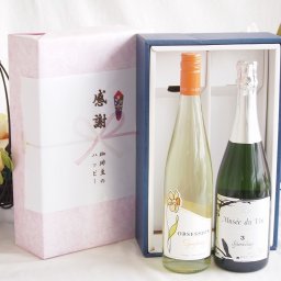 感謝の贈り物ボックス 華やかな香りカリフォルニアワインと国産ワインセット(MdV オアシス3 白スパークリングワイン辛口(長野県)750mlアイアンストン オブセッション シンフォニー(アメリカ)750ml