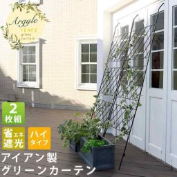 アイアンフェンス トレリス ラティス 2枚組 ハイタイプ 目隠し 遮光 節電 省エネ 日よけ 日除け 庭 ベランダ テラス ガーデニング 園芸 薔薇 バラ 朝顔 ゴーヤ つる性植物 立てかけ アンティーク調 おしゃれ 屋外 柵