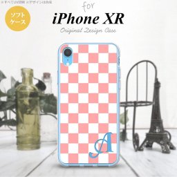 iPhoneXR iPhone XR スマホケース ソフトケース スクエア 白 ピンク +アルファベット メンズ レディース nk-ipxr-tp765i