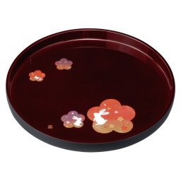 紀州塗 宴うさぎ 8.0丸盆 ／お盆・トレー 配膳用品・キッチンファブリック キッチン用品 お中元 御中元 ギフト 夏ギフト 暑中見舞 残暑見舞 時期 いつ お礼 お返し グルメ のし お盆 初盆 新盆 お供 御供 ギフト 2026 送料無料 ギフト プレゼント プチギフト 内祝い 快気祝い 出産祝い 結婚祝い 引出物 新築祝い お返し