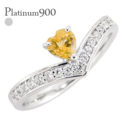 エタニティリング ハート シトリントパーズ 11月誕生石 V字 Vライン pt900 リング ダイヤモンド 0.17ct プラチナ900 ハーフエタニティリング 指輪 レディース ジュエリー アクセサリー  プレゼント ギフト 人気 おすすめ 送料無料