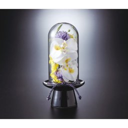 お中元 お返し 内祝い ギフト ア－トアレンジ花 ＰＲ1ＭＡ プリマガラスドームの供花胡蝶蘭 造花 PRSYｰ0132  新築 お礼 引越し 志 仏事 送料無料