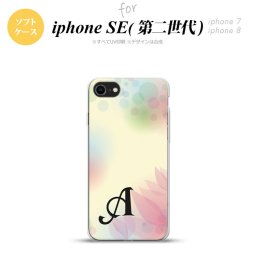 iPhoneSE 2 第二世代 iPhone8&iPhone7 共用 スマホケース 背面カバー ソフトケース ぼかし 花柄 黄 +イニシャル おしゃれ かわいい かっこいい メンズ レディース nk-ise2-tp1592i