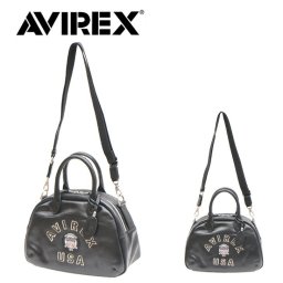 AVIREX アビレックス バーシティー レザー ミニ ボストンバッグ AVX5625 バッグ 鞄 手持ち ひじ掛け 斜め掛け 肩掛け 2WAY ショルダー おでかけ 旅行 ブラック 黒 シンプル ギフト プレゼント 贈り物 メンズ レディース 記念日