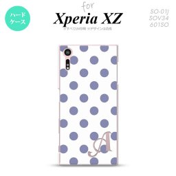 【SO01J】【スマホケース/スマホカバー】【エクスペリア XZ 】SO01J スマホケース XPERIA XZ ケース エクスペリア XZ  イニシャル ドット・水玉 白×青 nk-so01j-107ini【メール便送料無料】