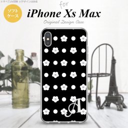 iPhoneXsMax iPhone XS Max スマホケース ソフトケース 花柄 ドット 黒 +アルファベット メンズ レディース nk-ixm-tp341i