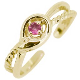 イヤーカフ レディース 18金 18k イヤリング ピンクトルマリン 誕生石 10月 蛇 へび イヤカフ 片耳