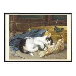 ジュリアス アダム 遊んでいる子猫 A3 サイズ ポスター アート おしゃれ 絵画 インテリア 北欧 イラスト マット紙 艶消し アートパネル 額 フレーム デザイン 壁掛け ギフト 新築祝い ディスプレイ 引越し祝い　新生活　空間デザイン 