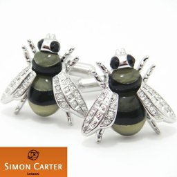 カフス サイモンカーター 英国 ブランド SIMON CARTER Bee 蜂 カフス カフスボタン メンズ 男性 ユニーク おもしろ 面白 面白い 動物 植物シリーズ  父の日 ギフトにも 誕生日 カフスマニア