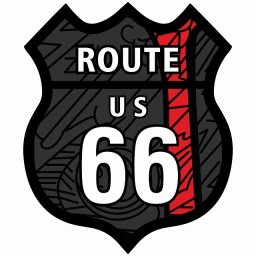 ルート66 Route66 花札 鬼札 和風 アメリカンスタイル ステッカー 12x14.2cm シール アメ雑 カーステッカー