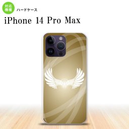 iPhone14 ProMax iPhone14 Pro Max スマホケース 背面ケース ハードケース 翼 光 ゴールド風 2022年 9月発売 nk-i14pm-462