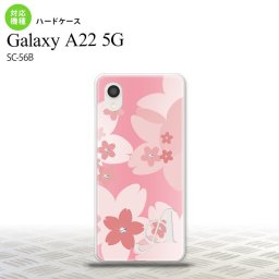 SC-56B Galaxy A22 スマホケース ハードケース 花柄 サクラ C ピンク +アルファベット メンズ レディース nk-a22-062i