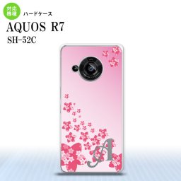 SH-52C AQUOS R7 スマホケース 背面ケース ハードケース 花柄 サクラ D ピンク +アルファベット 2022年 7月発売 nk-r7-184i