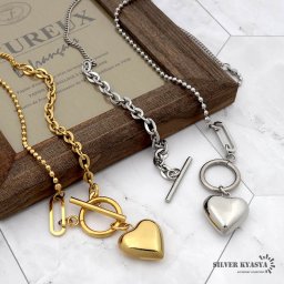 レディースネックレス チェーン 小豆 喜平 ボール ステンレス IPメッキ 18k 金メッキ マンテル シルバー ゴールド silver gold オリジナル ハンドメイド 金属アレルギー対応 女性