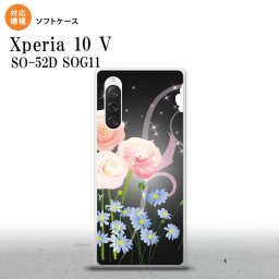 Xperia10V Xperia10V スマホケース 背面ケースソフトケース 花柄 ミックス C 黒 2023年 7月発売 nk-xp105-tp283