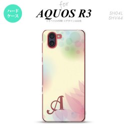 SH-04L SHV44 R3 AQUOS R3 スマホケース カバー ぼかし 花柄 黄 +アルファベット nk-r3-1592i