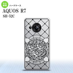 SH-52C AQUOS R7 背面ケース カバー ステンドグラス風 おしゃれ 蓮 ホワイト ステンドグラス風 かわいい おしゃれ  nk-r7-sg53