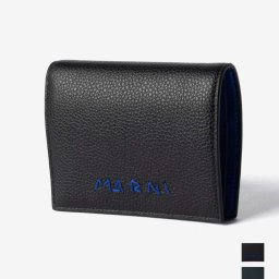 マルニ MARNI PFMI0098U0 P6533 二つ折り財布 BIFOLD WALLET メンズ レザー ミニ財布 コンパクト ロゴ
