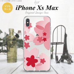 iPhoneXsMax iPhone XS Max スマホケース ソフトケース 花柄 サクラ A 赤 メンズ レディース nk-ixm-tp052
