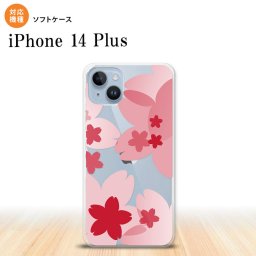 iPhone14 plsu iPhone14 plsu スマホケース 背面ケースソフトケース 花柄 サクラ A 赤 2022年 10月発売 nk-i14pl-tp052