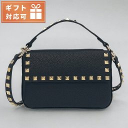 ヴァレンティノ VALENTINO 5W2P0W07 VSH 0NO ロックスタッズ ミニ バッグ 2WAY ハンドバッグ ショルダーバッグ クロスボディ ブラック レディース