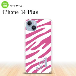 iPhone14 plsu iPhone14 plsu スマホケース 背面ケース ハードケース ゼブラ ピンク 白 +アルファベット 2022年 10月発売 nk-i14pl-122i