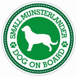 セーフティサイン ステッカー Dog on board SMALL MUNSTERLANDER スモールミュンスターレンダー グリーン 直径13cm あおり運転 対策 カーステッカー 煽り運転対策 自動車用 屋外 屋内 防水 かわいい おしゃれ 安全対策 カーサイン 肉球マーク