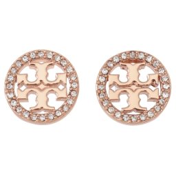 トリーバーチ TORY BURCH ピアス アクセサリー 53422-696 ダブルT ロゴ MILLER PAVE STUD EARRING ミラー パヴェ スタッド Rose Gold/Crystal ローズゴールド+クリア