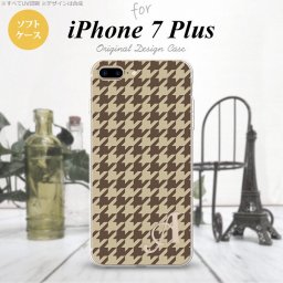【iPhone7plus】【スマホケース/スマホカバー】【アイフォン7plus】iPhone7plus スマホケース カバー アイフォン7plus ソフトケース イニシャル 千鳥柄(大) 茶 nk-i7plus-tp925ini【メール便送料無料】