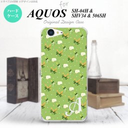 【SHV34】【スマホケース/スマホカバー】【アクオス セリエ】SHV34 スマホケース AQUOS SERIE ケース アクオス セリエ イニシャル 花柄・バラ（E） 緑 nk-shv34-248ini【メール便送料無料】