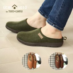 TOKYO☆CAMPGO トーキョーキャンプゴー お家でもお外でも UCHISOTO アウトドア サボサンダル バブーシュ 起毛素材 アウトドア  秋 冬 hktc5605