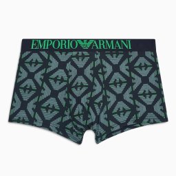エンポリオアルマーニ：ALL OVER PRINTED MICROFIBER ボクサーパンツ (フルオグリーン/イーグルス)[ボクサーパンツ/ 男性下着/ メンズインナー/人気ブランド/おすすめギフト/誕生日プレゼント/メンズファッション]